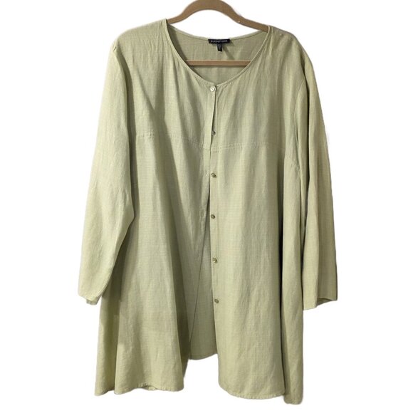 Eileen Fisher Linen Blend Button up tunic top - size  L - Picture 1 of 4